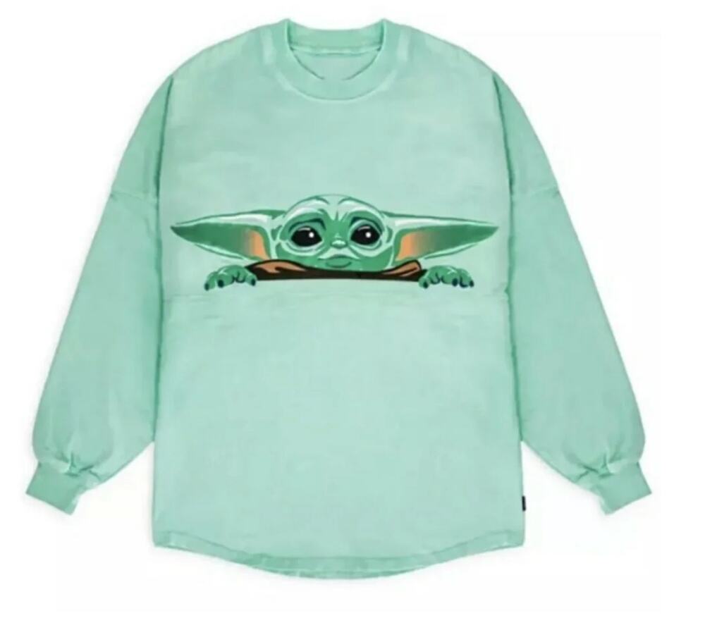 Disney Parks Mandalorian Spirit Jersey MEDIUM Green Oversized Baby Yoda Grogu